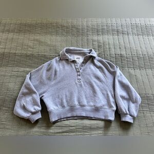 Aerie Heather Gray Snap-Button Top